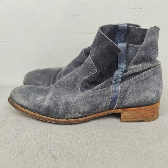 N.D.C. Ankle Boots Womens 39 US 9 Blue Gray Suede Pull On Western Cowgirl Boho - Picture 4 of 9